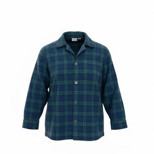 ⛰️ L.L. Bean Men’s Flannel Shirt Navy & Green Plaid XL-XXL Cozy Button-Down